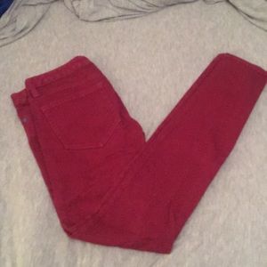 maroon jeans
